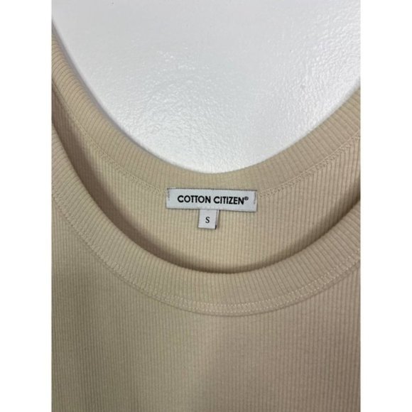 Cotton Citizen Verona Soft Rib Raw Edge Midi Dress Women's Tan Size: S NWOT - Picture 5 of 9